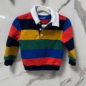 Old Navy Kids Colorful Striped Polo Sweatshirt